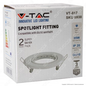 V-Tac VT-817 Portafaretto Orientabile Rotondo da Incasso per