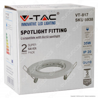 V-Tac VT-817 Portafaretto Orientabile Rotondo da Incasso per