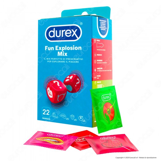 Preservativi Durex Fun Explosion Mix -22 Pezzi Preservativi Durex Fun Explosion Mix -22 Pezzi
