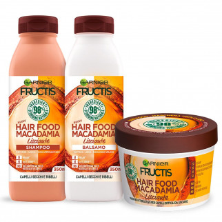 Garnier Fructis Kit Hair Food Macadamia Shampoo Balsamo e Maschera -