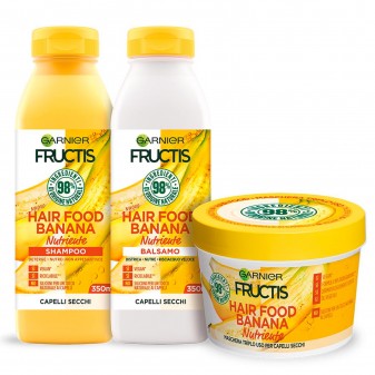 Garnier Fructis Kit Hair Food Banana Shampoo Balsamo e Maschera -