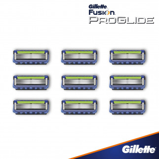 Gillette Fusion ProGlide Lamette di Ricambio per Rasoio Maxi Formato Risparmio - Confezione da 9 Ricariche