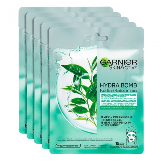 Garnier SkinActive Maschera in Tessuto Hydra Bomb Tè Verde - Garnier SkinActive Maschera in Tessuto Hydra Bomb Tè Verde -