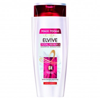 L'Oréal Paris Elvive Total Repair 5 Shampoo Riparatore per Capelli Danneggiati - Flacone da 700ml