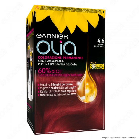 Garnier Olia Tinta Permanente per Capelli 4.6 Rosso Profondo Senza Garnier Olia Tinta Permanente per Capelli 4.6 Rosso Profondo Senza
