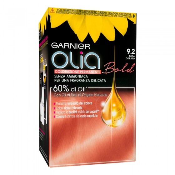Garnier Olia Bold Tinta Permanente per Capelli 9.2 Rosa Dorata Senza Garnier Olia Bold Tinta Permanente per Capelli 9.2 Rosa Dorata Senza
