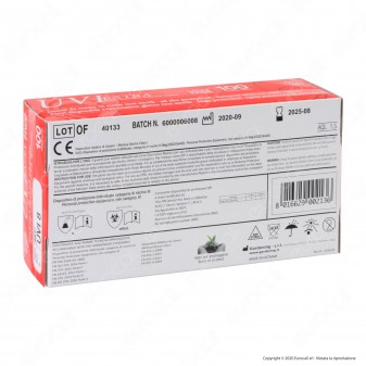 Gardening Guanti Monouso Bianco Trasparente in Vinile con Talco Alta