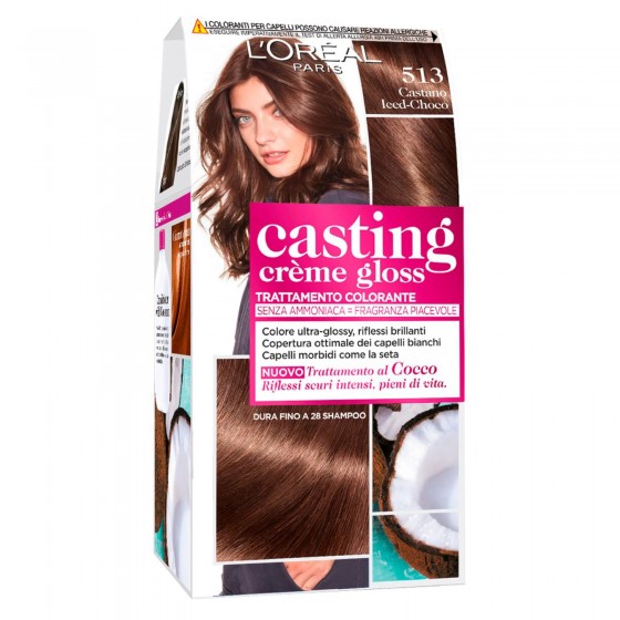 L'Oréal Casting Crème Gloss Tattamento Colorante 513 Castano Iced Choco Senza Ammoniaca L'Oréal Casting Crème Gloss Tattamento Colorante 513 Castano Iced Choco Senza Ammoniaca