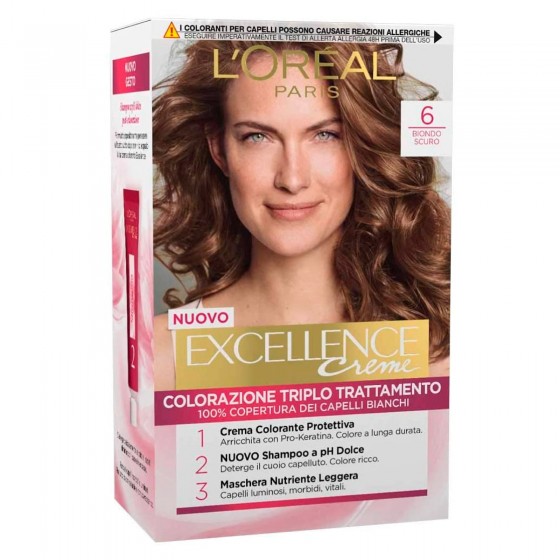 L'Oréal Paris Excellence Colorazione Permanente 6 Biondo Scuro Triplo L'Oréal Paris Excellence Colorazione Permanente 6 Biondo Scuro Triplo