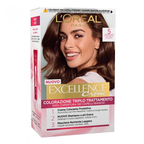 L'Oréal Paris Excellence Colorazione Permanente 5 Castano Chiaro L'Oréal Paris Excellence Colorazione Permanente 5 Castano Chiaro