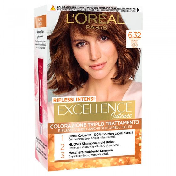 L'Oréal Paris Excellence Colorazione Permanente 6.32 Biondo Scuro L'Oréal Paris Excellence Colorazione Permanente 6.32 Biondo Scuro
