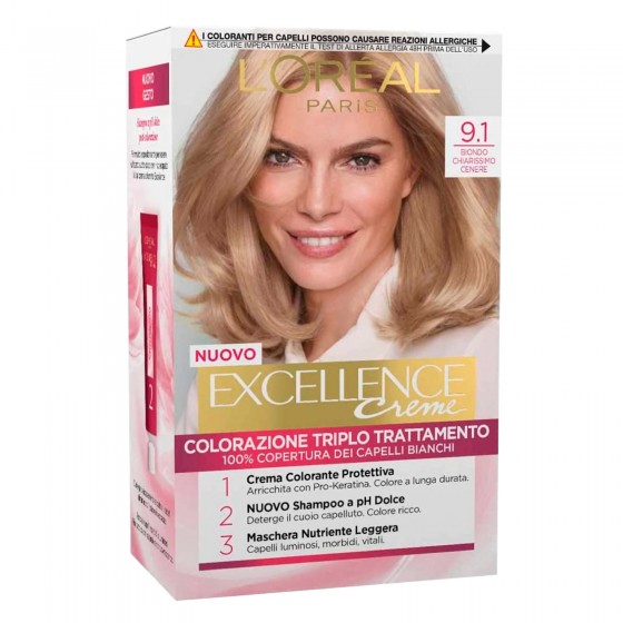 L'Oréal Paris Excellence Colorazione Permanente 9.1 Biondo L'Oréal Paris Excellence Colorazione Permanente 9.1 Biondo