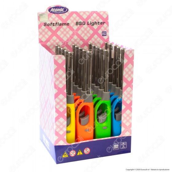 Atomic BBQ Lighter Softflame Accendigas Multiuso Maxi Elettronico Ricaricabile - Box da 20 Accendini Atomic BBQ Lighter Softflame Accendigas Multiuso Maxi Elettronico Ricaricabile - Box da 20 Accendini