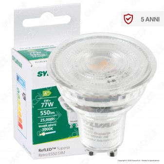Sylvania RefLED Superia Retro ES50 Lampadina LED GU10 6W Faretto