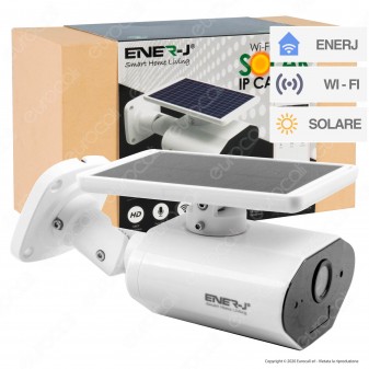 Ener-J Solar IP Camera Wi-Fi Telecamera di Sorveglianza a Batteria con Pannello Solare e Sensore 2MP 1020p IP65 - mod. IPC1024