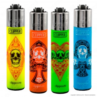 Clipper Micro Fantasia Skull Cards 2 - Serie da 4 Accendini