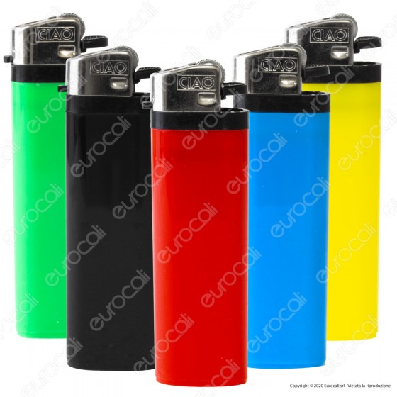 Ciao Accendino Colorato Tinta Unita Economico - Serie da 5 Accendini Ciao Accendino Colorato Tinta Unita Economico - Serie da 5 Accendini