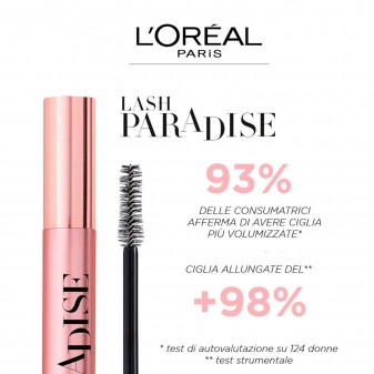 L'Oréal Paris Lash Paradise Mascara VOlumizzante Extra Nero- Tubetto da  6,4ml