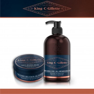 King C Gillette Set Detergente Viso e Barba e Balsamo da Barba