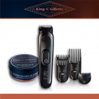 King C Gillette Rasoio Elettrico Regolabarba Beard Trimmer e Balsamo