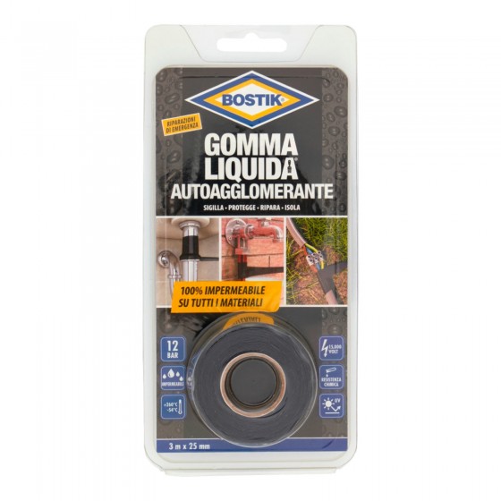 Bostik Gomma Liquida Nastro Autoagglomerante 100% Impermeabile - 3 Bostik Gomma Liquida Nastro Autoagglomerante 100% Impermeabile - 3