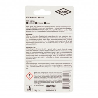 Bostik Ripara Metallo Stucco Epossidico - Blister da 56g