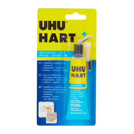 UHU Hart Colla Speciale con Beccuccio di Precisione - Tubetto da 33ml UHU Hart Colla Speciale con Beccuccio di Precisione - Tubetto da 33ml