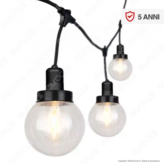 V-Tac VT-720S Catenaria 3 metri IP65 Colore Nero per 6 Lampadine LED V-Tac VT-720S Catenaria 3 metri IP65 Colore Nero per 6 Lampadine LED