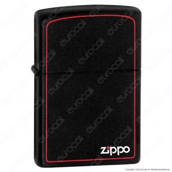 Accendino Zippo Mod. 218ZB Nero Matte Bordo Rosso - Ricaricabile Antivento