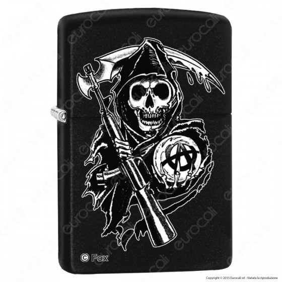 Accendino Zippo Mod. 28504 Sons Of Anarchy - Ricaricabile Antivento Accendino Zippo Mod. 28504 Sons Of Anarchy - Ricaricabile Antivento