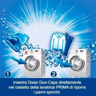 Dixan Duo Caps Cascata di Smeraldo Detersivo in Capsule per Lavatrice