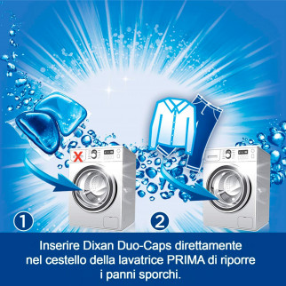 Dixan Duo Caps Cascata di Smeraldo Detersivo in Capsule per Lavatrice