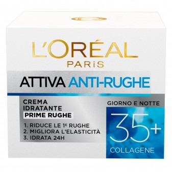L'Oréal Paris Attiva Anti Rughe Crema Viso Idratante Prime Rughe con Collagene