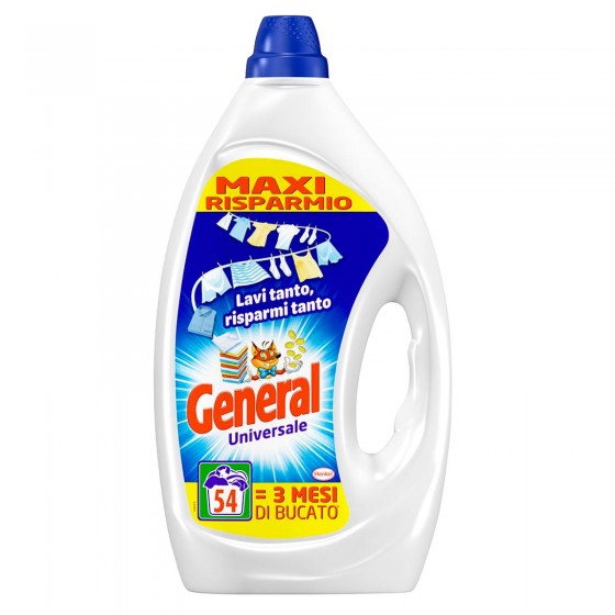 General Universale Detersivo Liquido per Lavatrice - Flacone da 2,7 General Universale Detersivo Liquido per Lavatrice - Flacone da 2,7