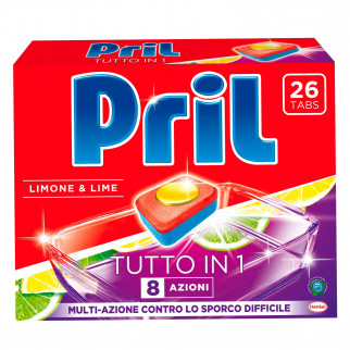 Pril Tabs Tutto in 1 8 Azioni per Lavastoviglie - Confezione da 26