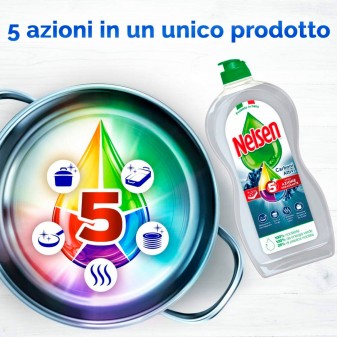 Nelsen Detersivo Liquido Extra Sgrassante 5 Azioni ai Carboni Attivi