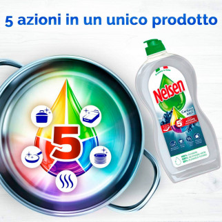 Nelsen Detersivo Liquido Extra Sgrassante 5 Azioni ai Carboni Attivi