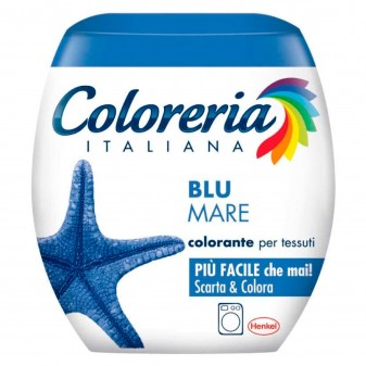 Grey Coloreria Italiana Colorante per Tessuti per Lavatrice Colore Blu Mare - Confezione Monodose