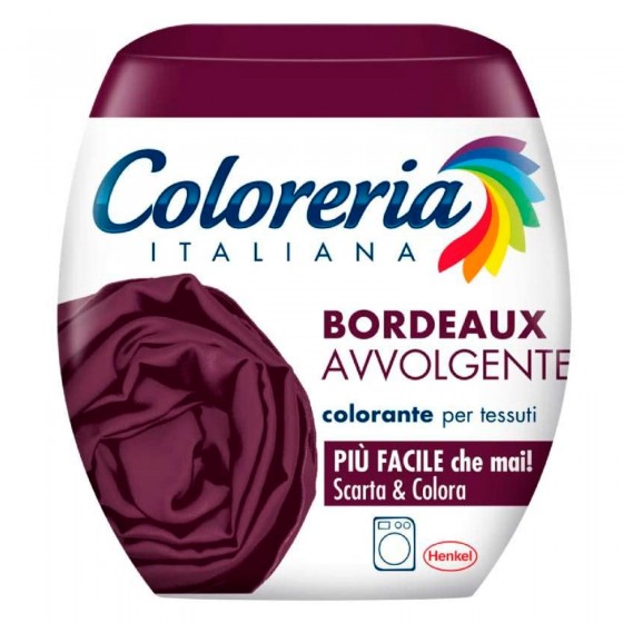 Grey Coloreria Italiana Colorante per Tessuti per Lavatrice Colore Bordeaux Avvolgente - Confezione Monodose