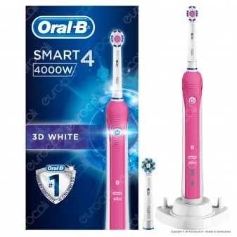 Oral B Smart 4 4000W Spazzolino Elettrico Ricaricabile Braun Bluetooth Timer