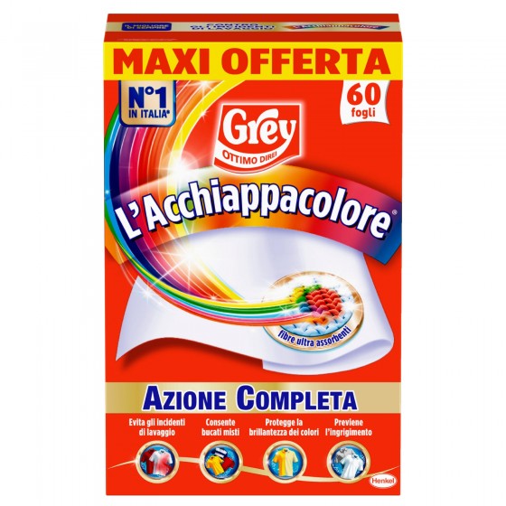 Grey L'Acchiappacolore per Lavatrice - Confezione da 60 Fogli Grey L'Acchiappacolore per Lavatrice - Confezione da 60 Fogli