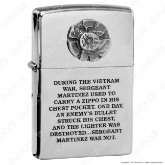 Accendino Zippo Mod. 200BU Bullet Placca - Ricaricabile Antivento
