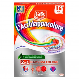 Grey L'Acchiappacolore Ravviva Colore per Lavatrice - Confezione da