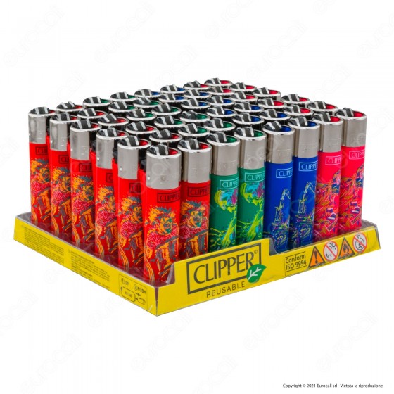 Clipper Large Fantasia Color Instruments - Box da 48 Accendini Clipper Large Fantasia Color Instruments - Box da 48 Accendini
