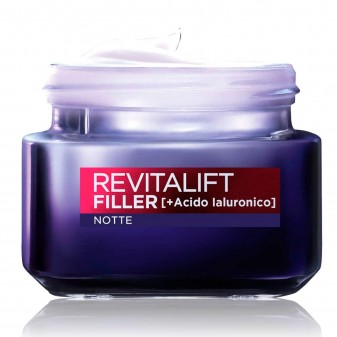 L'Oréal Paris Revitalift Filler [HA] Trattamento Viso Notte Antirughe Rivolumizzante con Acido Ialuronico