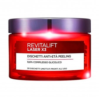 L'Oréal Paris Revitalift Laser X3 Dischetti Umettati Trattamento Effetto Peeling Viso con Acido