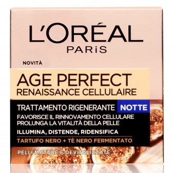 L'Oréal Paris Age Perfect Renaissance Cellulaire Crema Viso Rigenerante Notte con Tè Nero