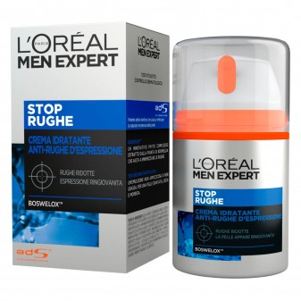 L'Oréal Paris Men Expert Stop Rughe Crema Viso Idratante Anti-Rughe d'Espressione con Boswelox