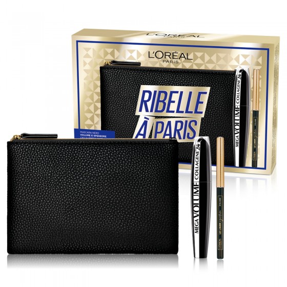 L'Oréal Paris Ribelle à Paris Pochette con Mascara Mega Volume con L'Oréal Paris Ribelle à Paris Pochette con Mascara Mega Volume con