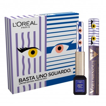 L'Oréal Paris Basta Uno Sguardo Kit Occhi Edizione Limitata con Mascara Voluminous X4 e Eyeliner Matte Signature Waterproof